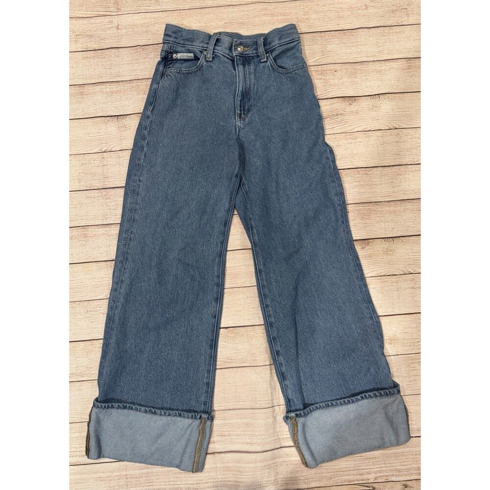 Calvin Klein Ultra High Rise wide-leg denim jeans Rolled Extreme Cuff 26R